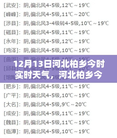 河北柏鄉12月13日實時天氣深度測評與體驗分析報告