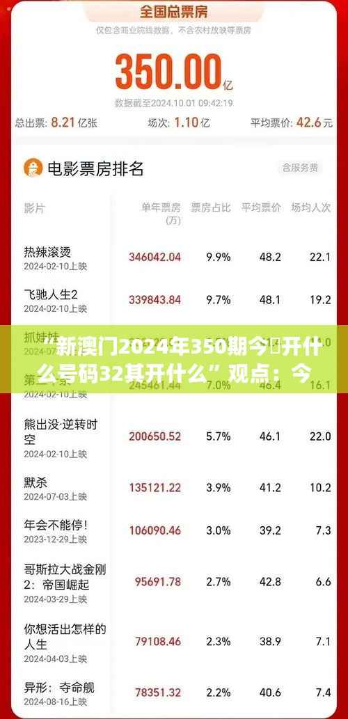 “新澳門2024年350期今睌開什么號碼32其開什么”觀點：今夜開獎號碼與32的神奇組合效應