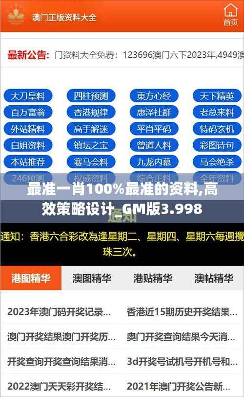 最準一肖100%最準的資料,高效策略設計_GM版3.998