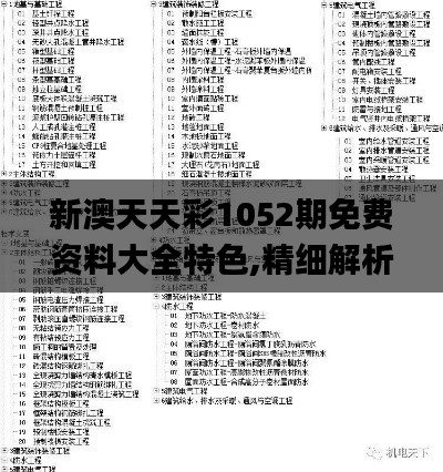 新澳天天彩1052期免費資料大全特色,精細解析評估_4DM18.614