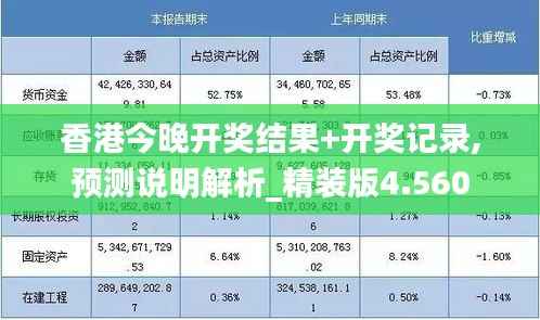 香港今晚開獎結果+開獎記錄,預測說明解析_精裝版4.560