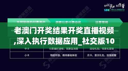 老澳門開獎結果開獎直播視頻,深入執行數據應用_社交版10.934