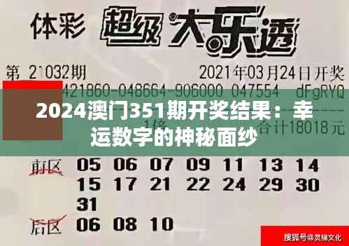 2024澳門351期開獎結果：幸運數字的神秘面紗