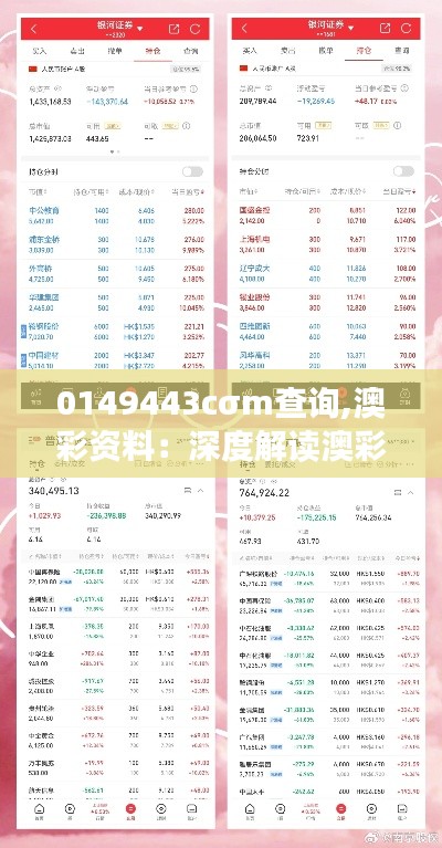 0149443cσm查詢,澳彩資料：深度解讀澳彩行業數據分析的重要性