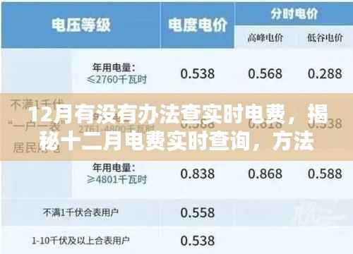揭秘十二月電費實時查詢方法與影響，背景及操作指南