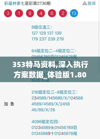 353特馬資料,深入執行方案數據_體驗版1.800