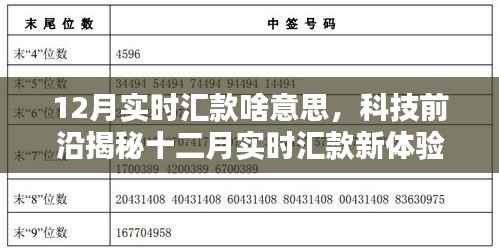 揭秘十二月實時匯款新體驗，科技重塑金融，引領未來實時互動新紀元