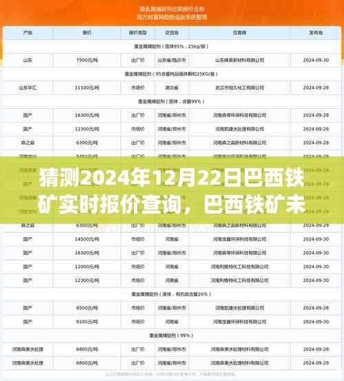 2024年12月22日巴西鐵礦實時報價預測與展望，未來走勢及市場分析