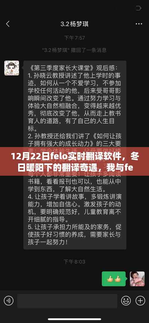 我與felo實時翻譯軟件的冬日奇緣，翻譯奇遇與溫馨日常
