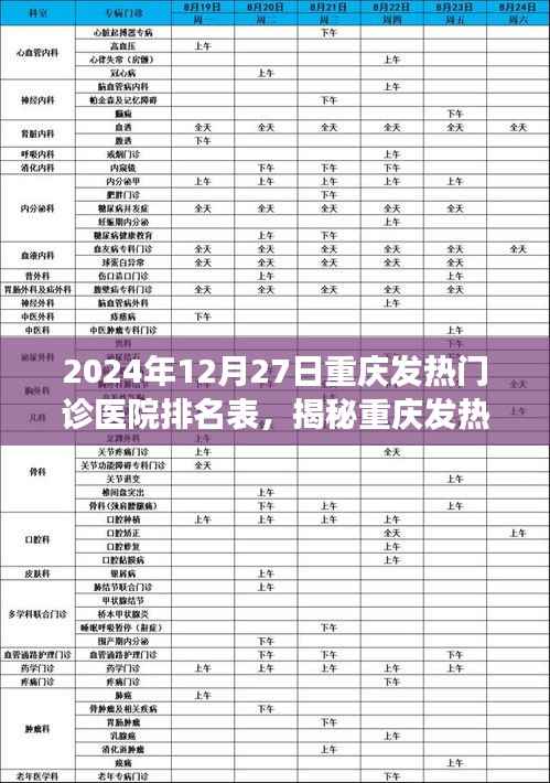 揭秘重慶發(fā)熱門診醫(yī)院排名榜，健康守護(hù)者的榮譽(yù)榜單（2024年12月27日）