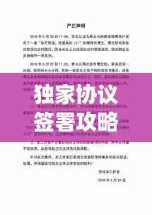 獨家協議簽署攻略，中介操作策略與注意事項，助你輕松簽約！