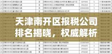 天津南開區報稅公司排名揭曉，權威解析助你了解行業佼佼者