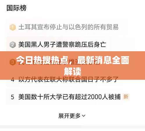今日熱搜熱點，最新消息全面解讀
