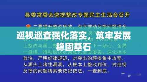 巡視巡查強化落實，筑牢發展穩固基石