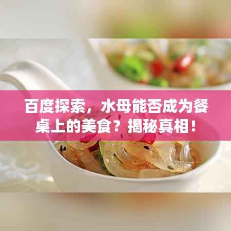 百度探索，水母能否成為餐桌上的美食？揭秘真相！
