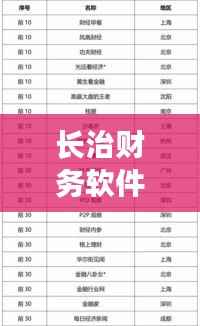 長治財務(wù)軟件公司排名揭秘，行業(yè)影響力榜單揭曉！