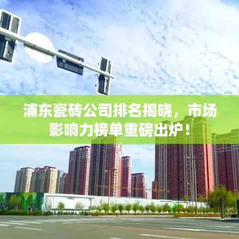 浦東瓷磚公司排名揭曉，市場影響力榜單重磅出爐！