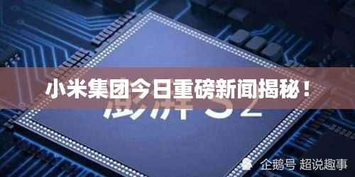 小米集團今日重磅新聞揭秘！