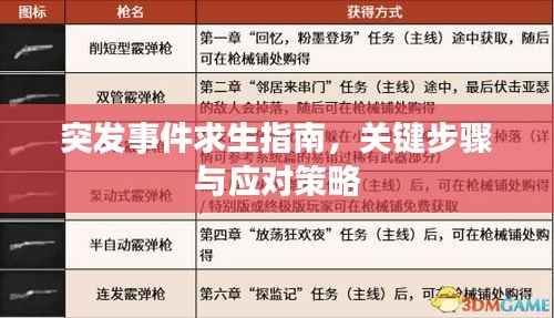 突發事件求生指南，關鍵步驟與應對策略