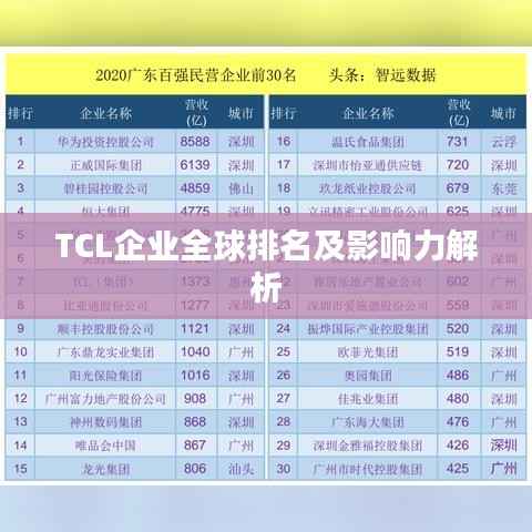 TCL企業全球排名及影響力解析