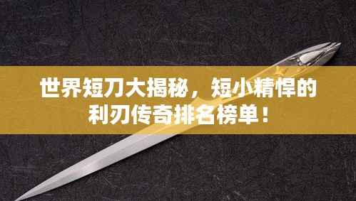 世界短刀大揭秘，短小精悍的利刃傳奇排名榜單！
