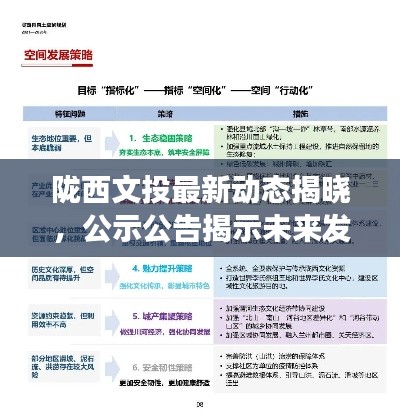 隴西文投最新動態揭曉，公示公告揭示未來發展藍圖