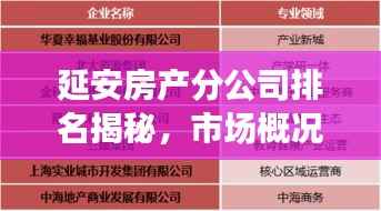 延安房產分公司排名揭秘，市場概況一網打盡
