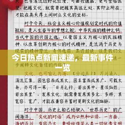 今日熱點新聞速遞，最新事件一覽